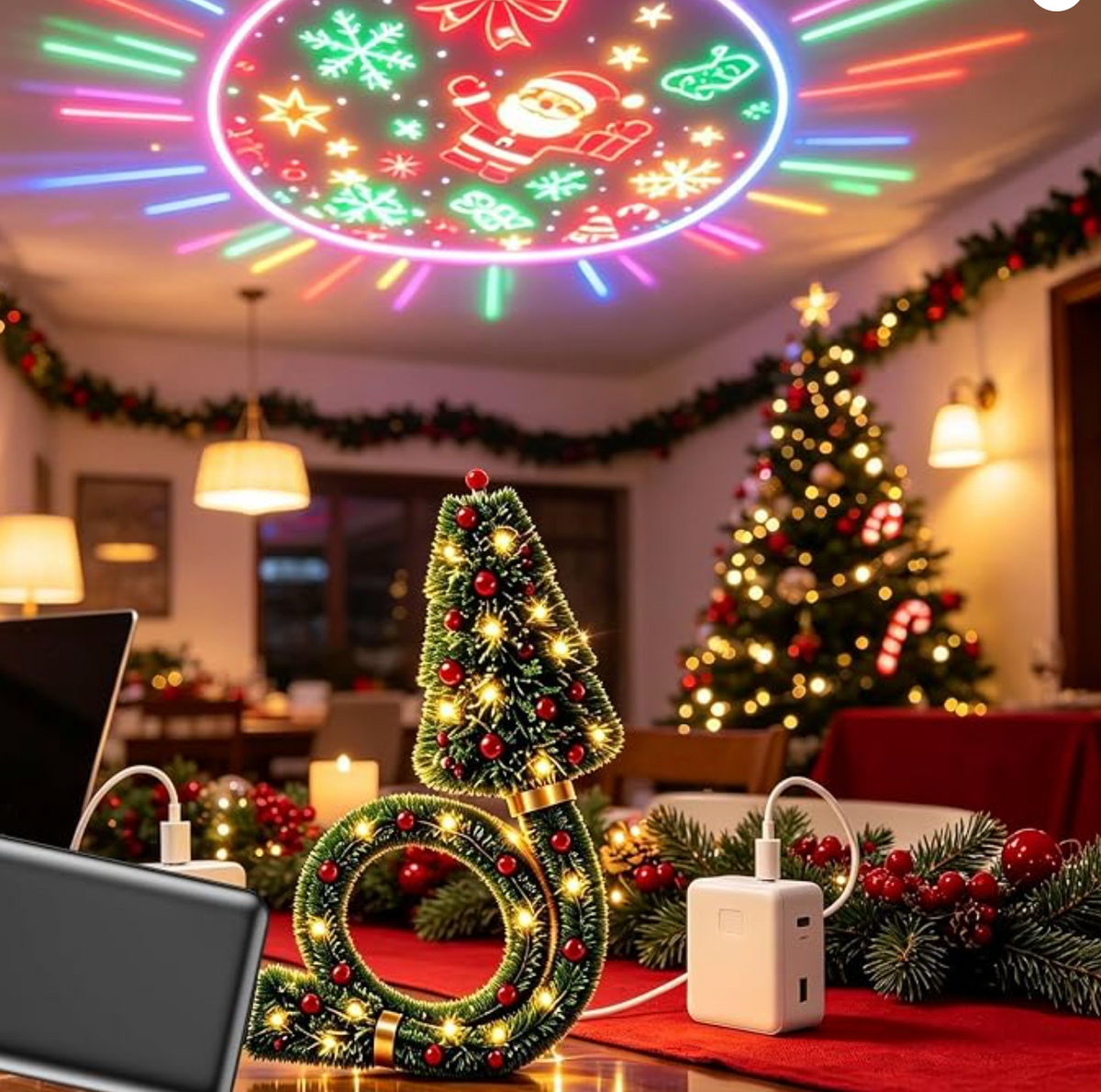🎄 Proyector Mágico de Navidad + ¡24 Sorpresas GRATIS! 🎁